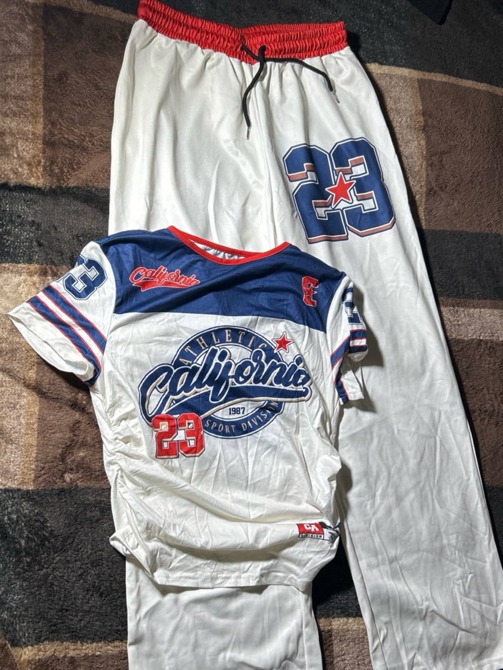 Maison Martin Margiela White, Blue & Red Graphic Blazer-Style Jacket